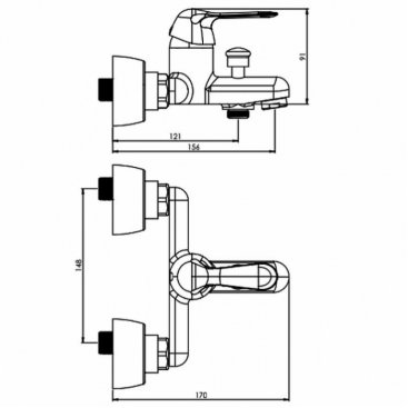 Смеситель для ванны Shouder Eco 0460104