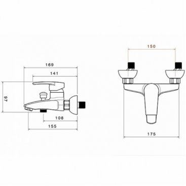 Смеситель для ванны Shouder Atlas Plus 0010104