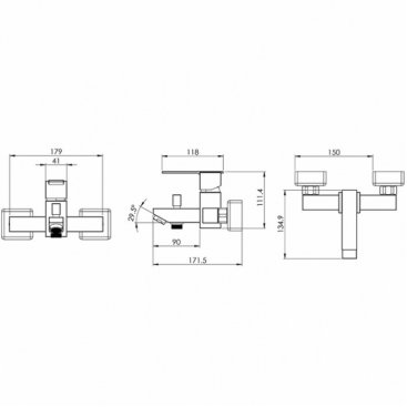 Смеситель для ванны Shouder Sharp 0380104