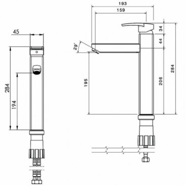 Смеситель для раковины Shouder Unique Plus 0180316