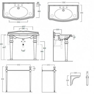 Раковина с консолью Simas Arcade AR874