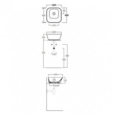 Раковина Simas Wave WA03 42 см