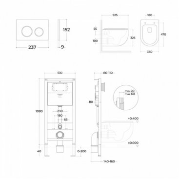 Комплект Sintesi Evi 506 черный матовый