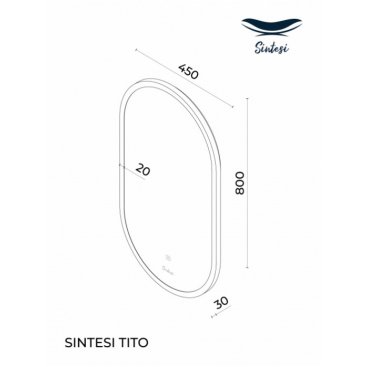 Зеркало Sintesi Tito 45 см