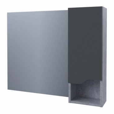 Зеркало со шкафчиком Stella Polar Абигель 80 см серый/цемент