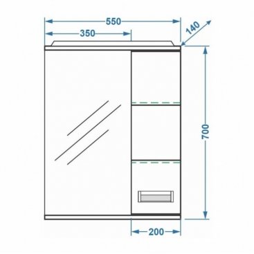 Зеркало со шкафчиком Stella Polar Фиора 55/С белый