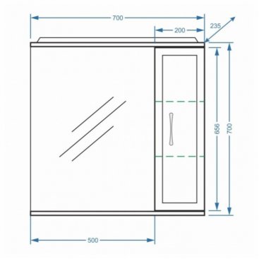 Зеркало со шкафчиком Stella Polar Концепт 70/С белый