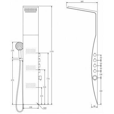 Душевая панель Taliente TA-G-A04Bb