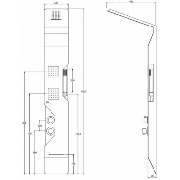 Душевая панель Taliente TA-G-A05W/Bcr+s