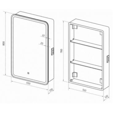 Зеркало-шкаф Taliente CBled 55 TA-CBled-EL5580L