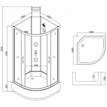 Душевая кабина Taliente TA-100CB 100x100