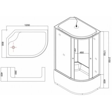 Душевая кабина Taliente TA-12080ML 120x80