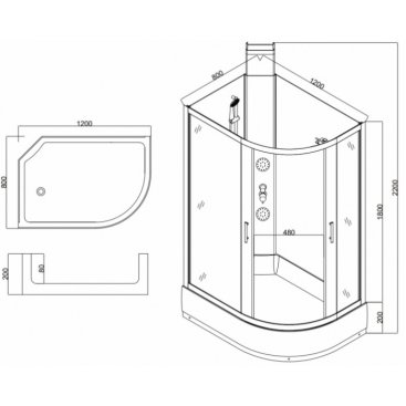 Душевая кабина Taliente TA-128CWL 120x80