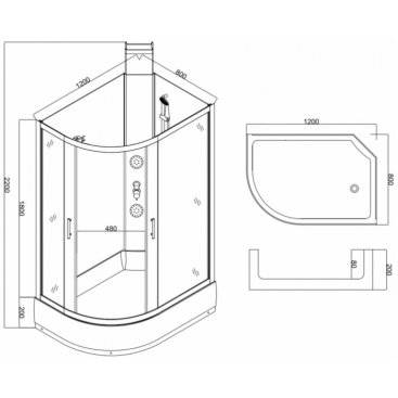 Душевая кабина Taliente TA-128CWR 120x80