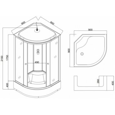 Душевая кабина Taliente TA-9090M 90x90