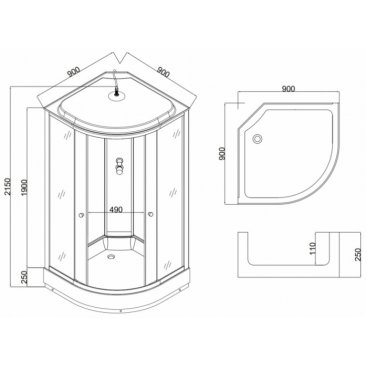 Душевая кабина Taliente TA-9091G 90x90