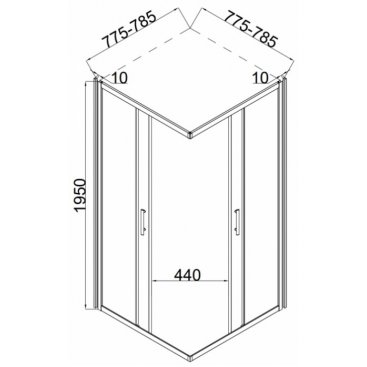 Душевой уголок Taliente TA-08082-1CP 80x80