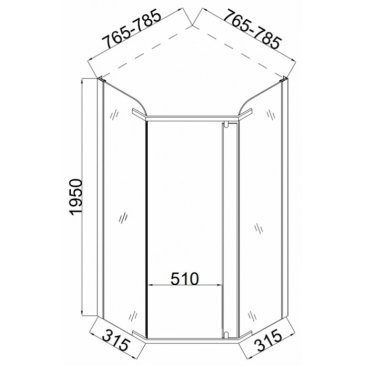 Душевой уголок Taliente TA-08083-1CP 80x80