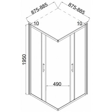 Душевой уголок Taliente TA-09092-1CB 90x90