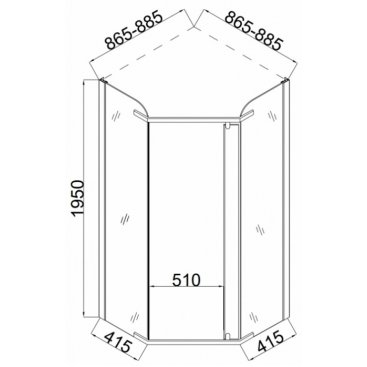 Душевой уголок Taliente TA-09093-1CB 90x90