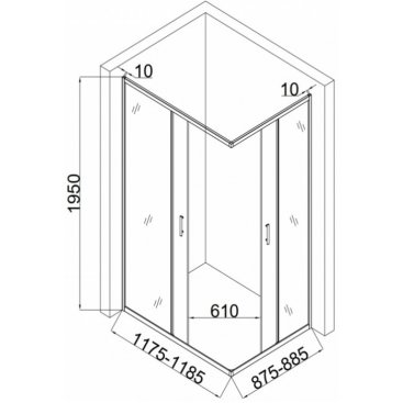 Душевой уголок Taliente TA-09120-1CP 120x90