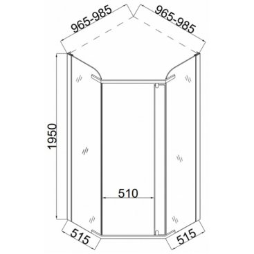 Душевой уголок Taliente TA-10103-1CB 100x100