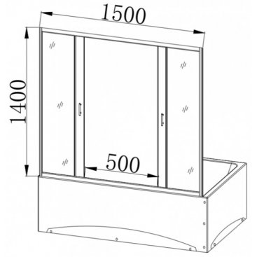 Душевая шторка на ванну Taliente TA-1514CP 150 см