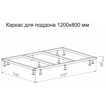 Каркас для поддона Taliente KARK-PSE-ST-120 Март 120x80