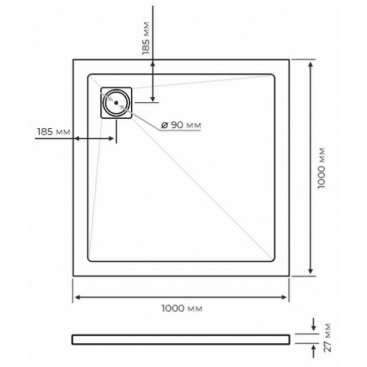 Поддон из искусственного мрамора Taliente PTA-ST-100Bstone 100x100