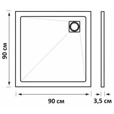 Поддон из искусственного мрамора Taliente PTA-ST-90Wstone 90x90