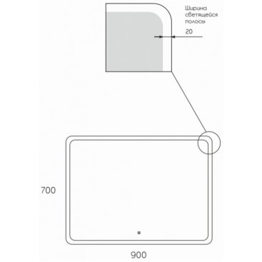 Зеркало Taliente Zled 90x70 TA-Zled-D9070