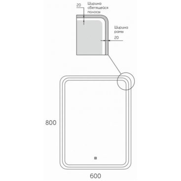 Зеркало Taliente Zled 60x80 TA-Zled-EBL6080