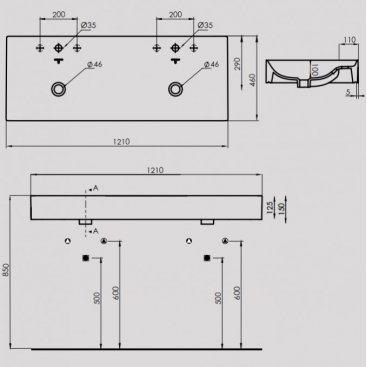 Раковина Tecla Touch TC07011