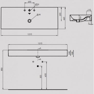 Раковина Tecla Touch TC08011