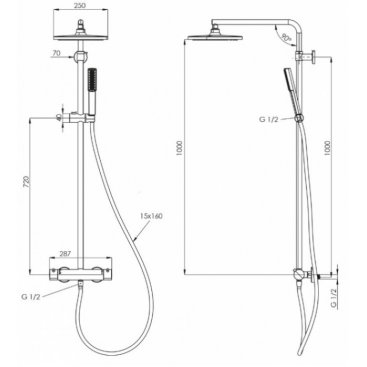 Душевая стойка Teska Devon DK2102C