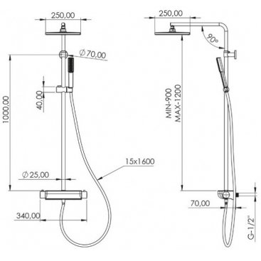 Душевая стойка Teska Mira Mix DK2981