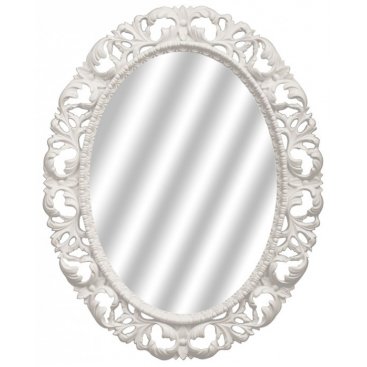 Зеркало овальное Tessoro Isabella TS-10210-W с фацетом, белый глянец
