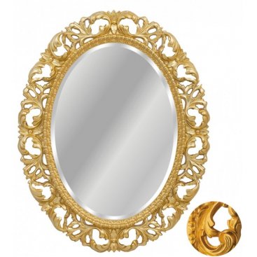 Зеркало овальное Tessoro Isabella TS-10210-G/L с фацетом, золото