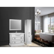Мебель для ванной напольная Tessoro Foster 105 белая с патиной серебро