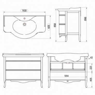 Мебель для ванной Tiffany World Armony Nuovo 2110 графит
