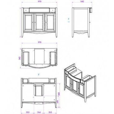 Мебель для ванной Tiffany World Veronica Nuovo 6105 черная