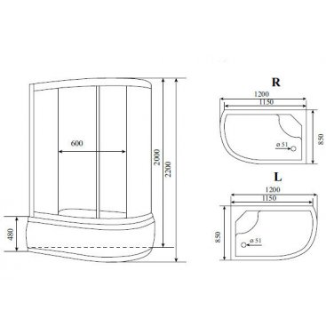 Душевая кабина Timo Comfort T-8820 Fabric Glass L