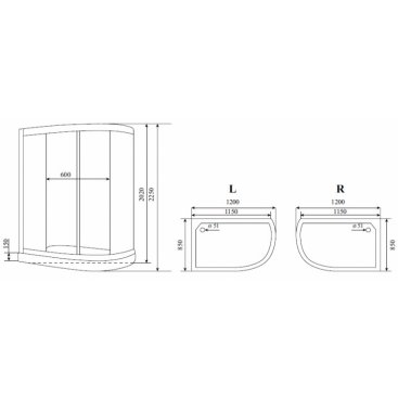 Душевая кабина Timo Standart T-6602 L Silver