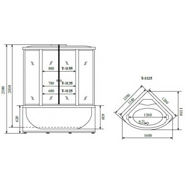 Душевой бокс Timo T-1125