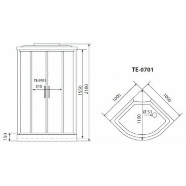 Душевая кабина Timo TE-0701