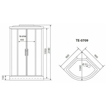 Душевая кабина Timo ECO TE-0709