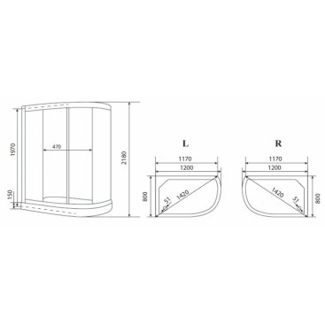 Душевая кабина Timo TE-0702 L