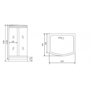 Душевая кабина Timo Lux TL-1501