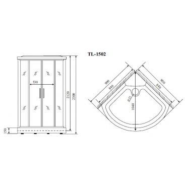 Душевая кабина Timo Lux TL-1502