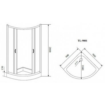 Душевой уголок Timo TL-9001 Fabric Glass